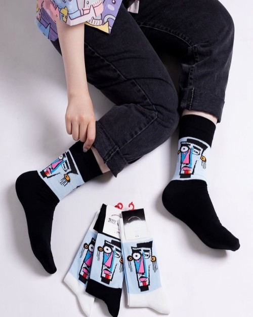  جوراب ساق بلند زنانه طرح بودیگار 