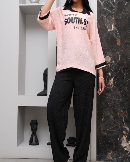  ست تیشرت و شلوار بغل نوار 