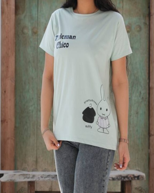  تیشرت یقه گرد قواره دار(باکسی) 