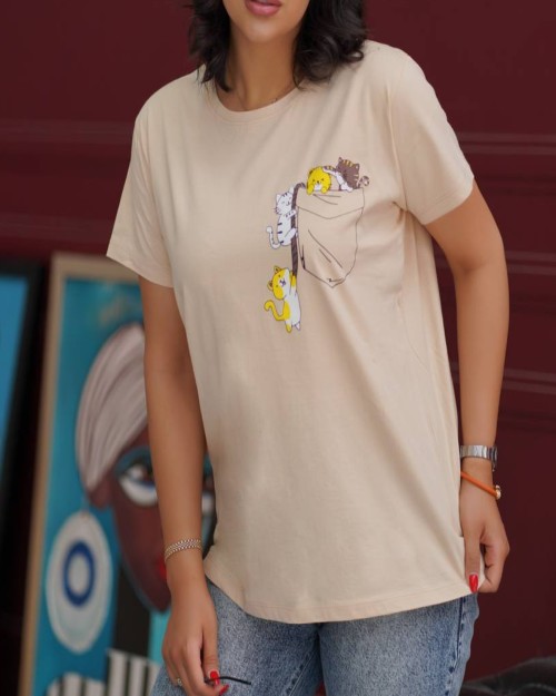  تیشرت یقه گرد قواره دار(باکسی) 