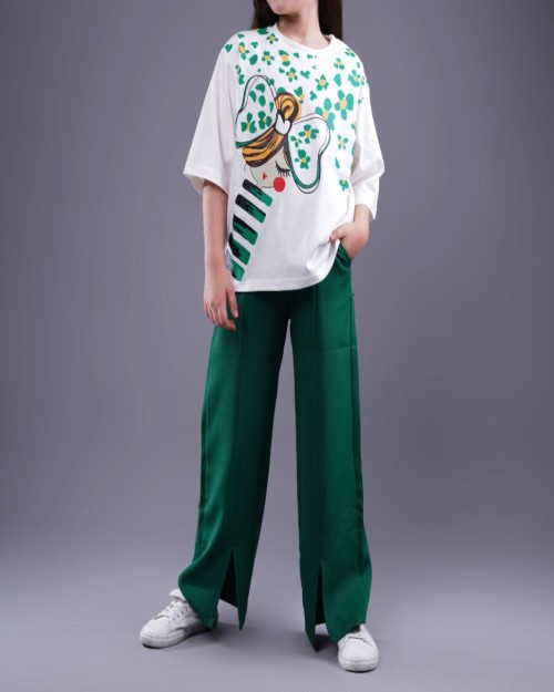  تیشرت و شلوار جلو چاکدار 