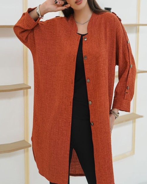  مانتو سرشانه دکمه دار مشخصات