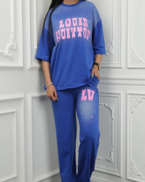  ست تی شرت باکسی و شلوار گلکسی 