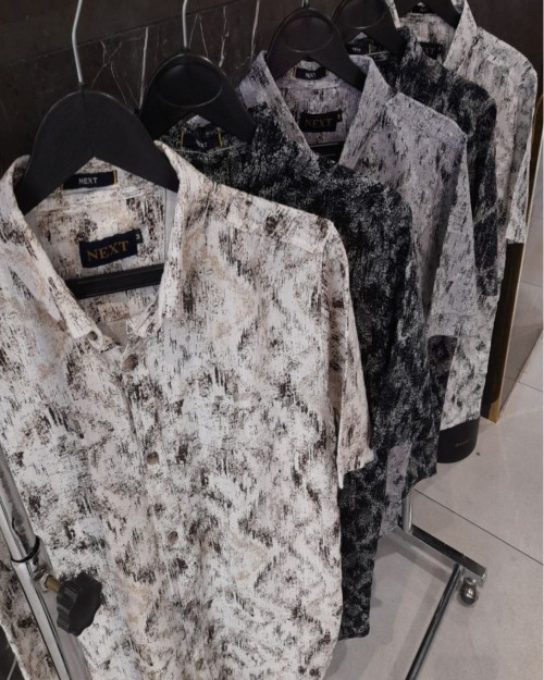  پیراهن آستین کوتاه کنفی چاپی 