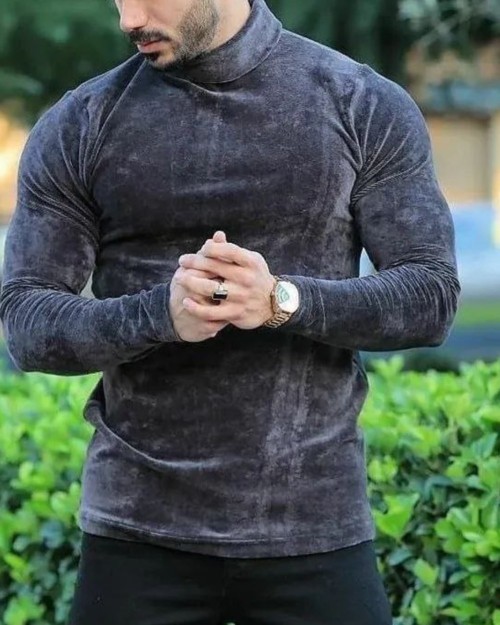  بلوز یقه اسکی مخملی فول کش 