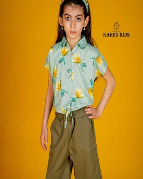  ست دخترانه شومیز و شلوارک کد 10512 