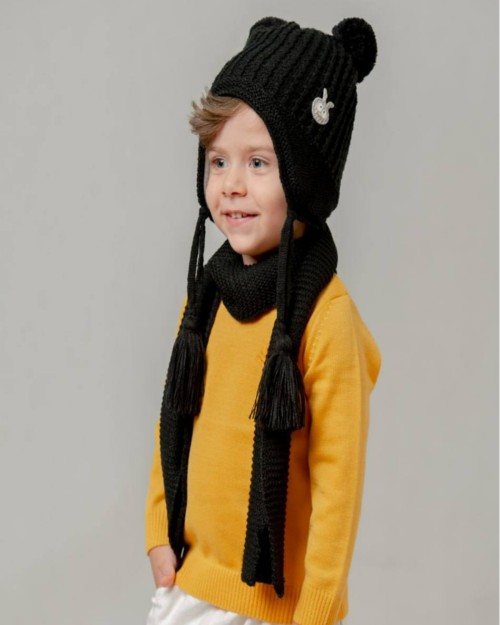  ست زمستانه پسرانه شال و کلاه و بلوز بافتنی 