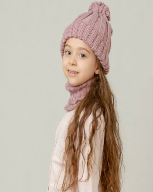  ست زمستانی دخترانه کلاه و شال گردن بافت 